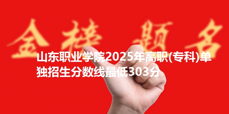 山东职业学院2025年高职(专科)单独招生分数线最低303分