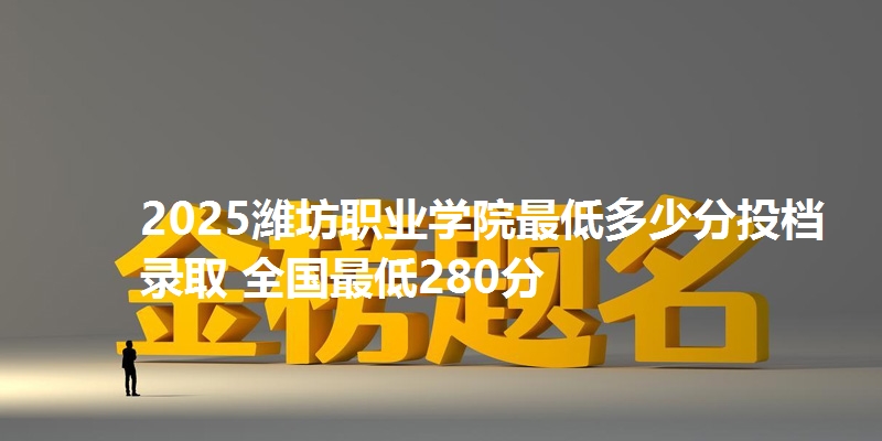 2025潍坊职业学院最低多少分投档录取 全国最低280分
