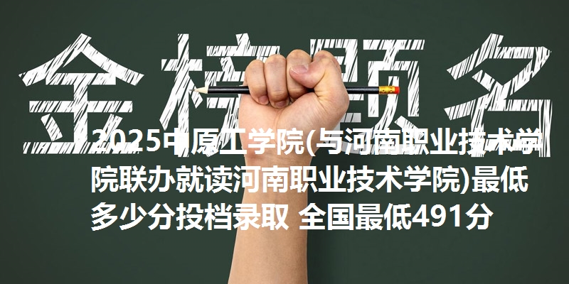 2025中原工学院(与河南职业技术学院联办就读河南职业技术学院)最低多少分投档录取 全国最低491分