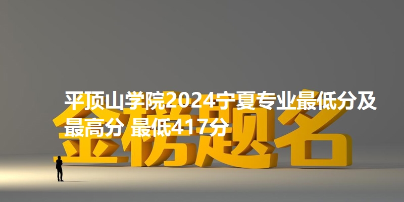 平顶山学院2024宁夏专业最低分及最高分 最低417分