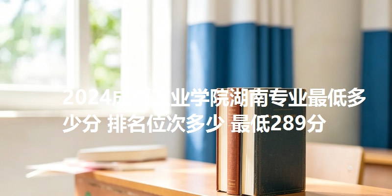 2024成都工业学院湖南专业最低多少分 排名位次多少 最低289分