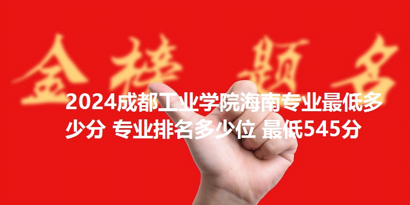 2024成都工业学院海南专业最低多少分 专业排名多少位 最低545分