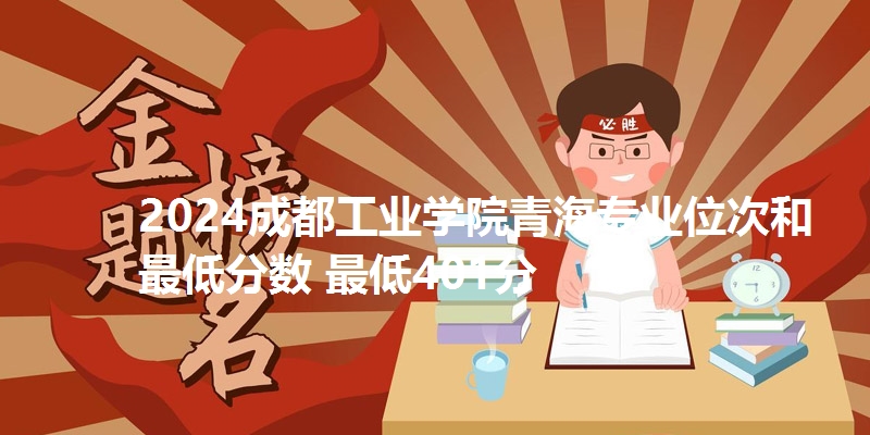 2024成都工业学院青海专业位次和最低分数 最低401分