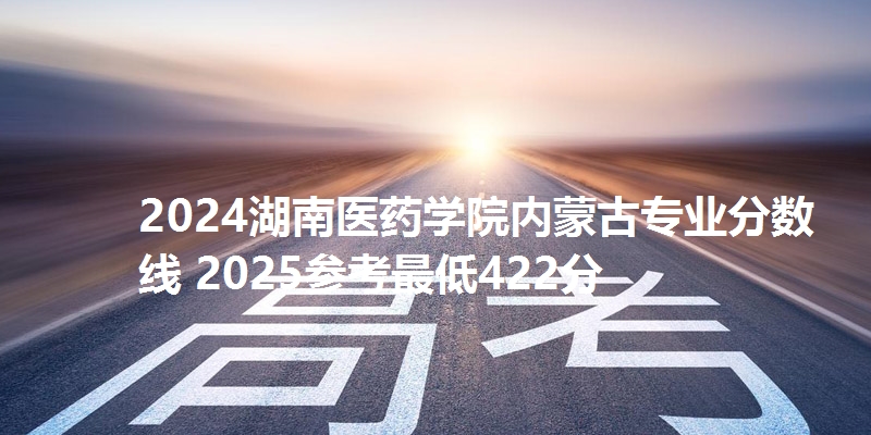 2024湖南医药学院内蒙古专业分数线 2025参考最低422分