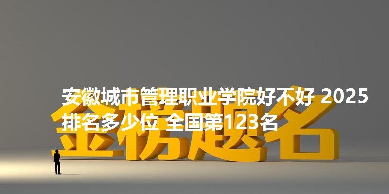 安徽城市管理职业学院好不好 2025排名多少位 全国第123名