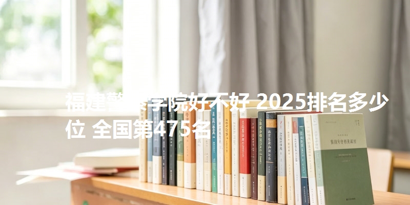 福建警察学院好不好 2025排名多少位 全国第475名