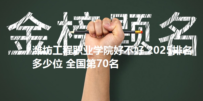 潍坊工程职业学院好不好 2025排名多少位 全国第70名