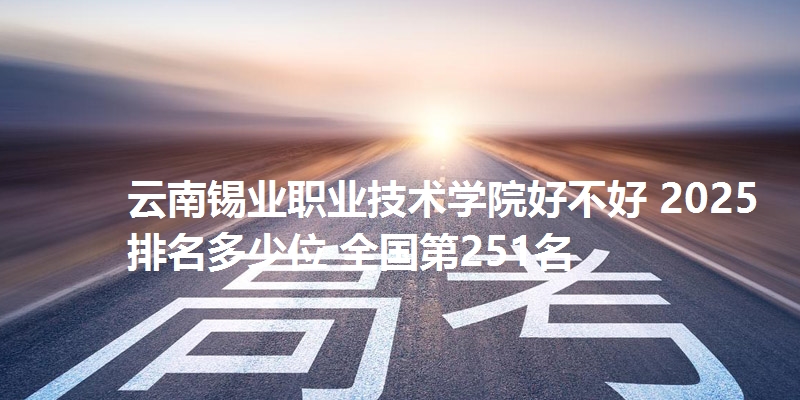 云南锡业职业技术学院好不好 2025排名多少位 全国第251名