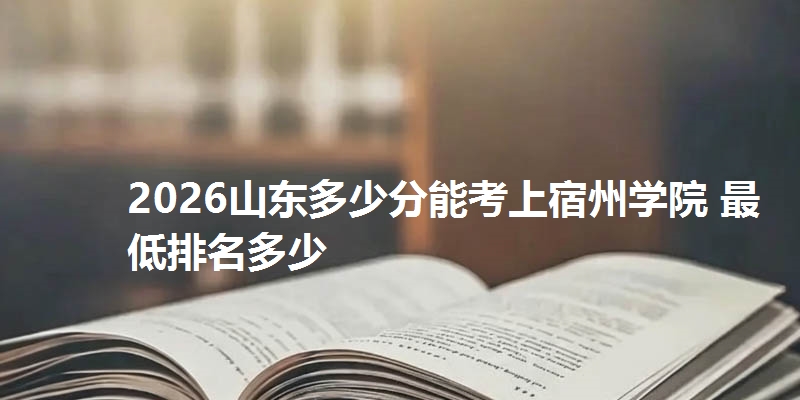 2026山东多少分能考上宿州学院 最低排名多少