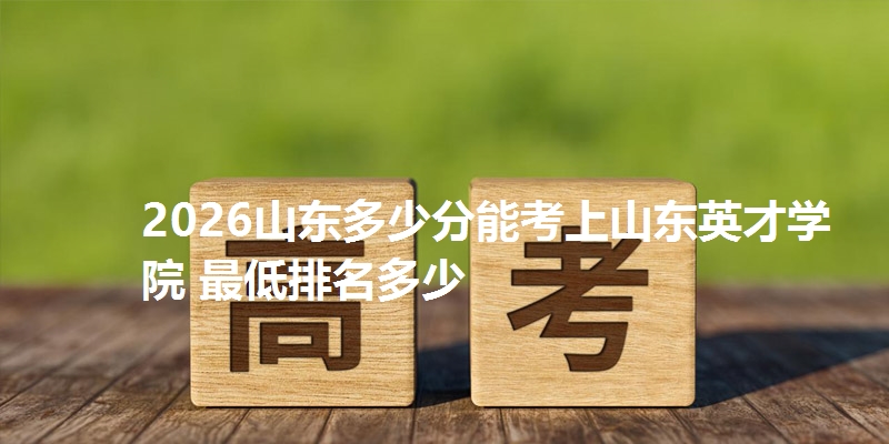 2026山东多少分能考上山东英才学院 最低排名多少