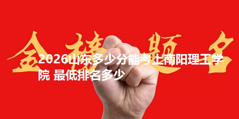 2026山东多少分能考上南阳理工学院 最低排名多少