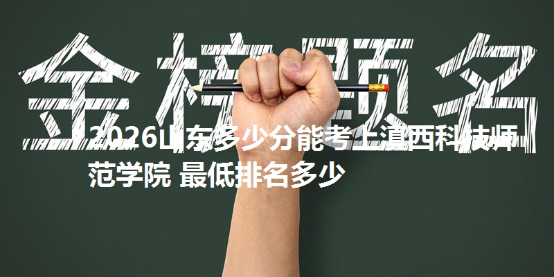 2026山东多少分能考上滇西科技师范学院 最低排名多少