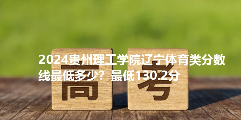2024贵州理工学院辽宁体育类分数线最低多少？最低130.2分
