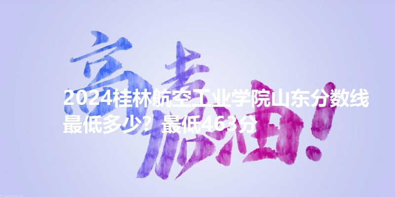 2024桂林航空工业学院山东分数线最低多少？最低463分
