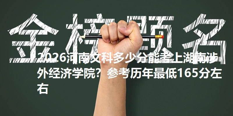 2026河南文科多少分能考上湖南涉外经济学院?参考历年最低165分左右