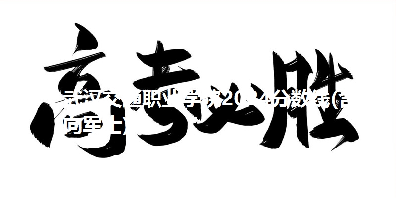 武汉交通职业学院2024分数线(含定向军士)