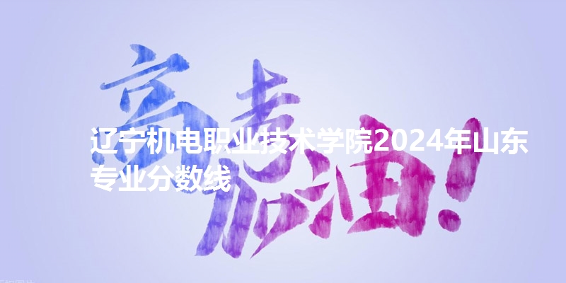 辽宁机电职业技术学院2024年山东专业分数线