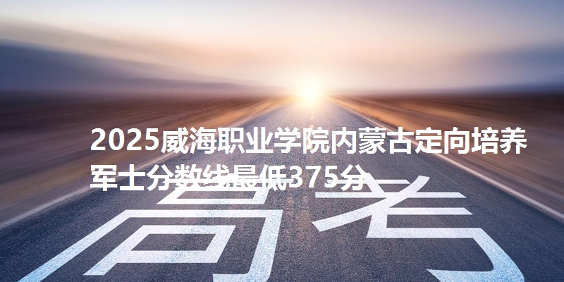 2025威海职业学院内蒙古定向培养军士分数线最低375分