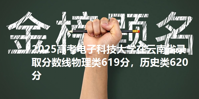 2025高考电子科技大学在云南省录取分数线物理类619分，历史类620分