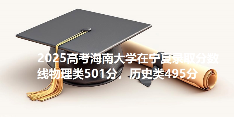2025高考海南大学在宁夏录取分数线物理类501分，历史类495分