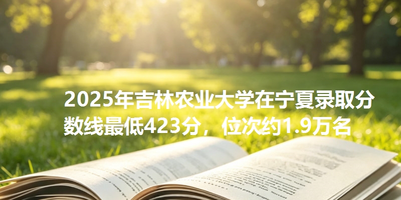 2025年吉林农业大学在宁夏录取分数线最低423分，位次约1.9万名