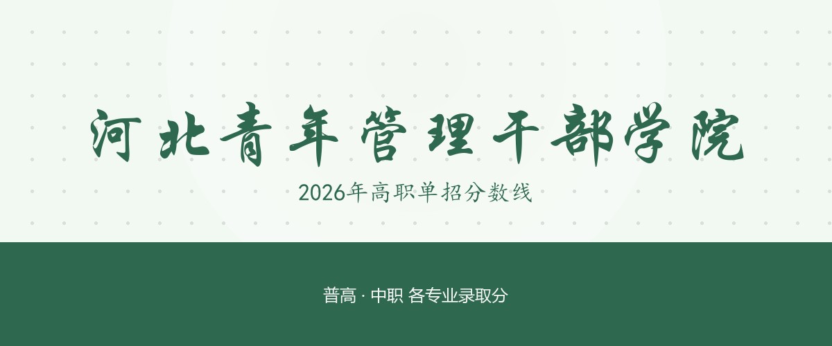 河北青年管理干部学院(中外合作办学)2026单招分数线